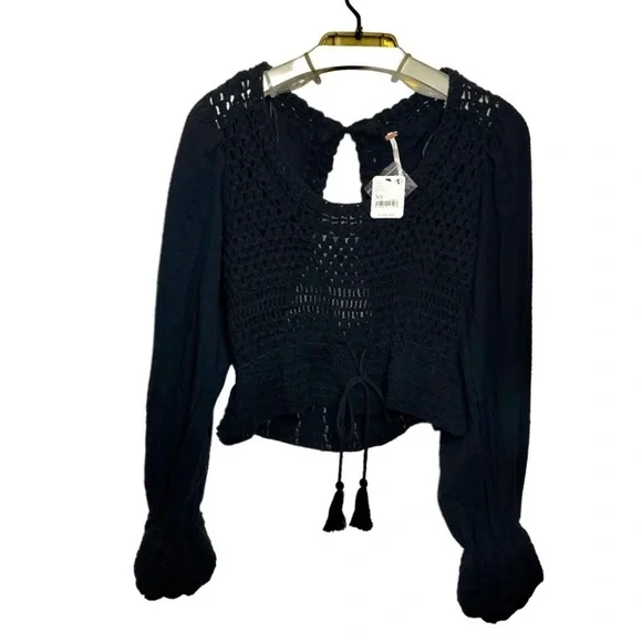 New FREE PEOPLE Megan Crochet Top size S - Picture 2 of 8